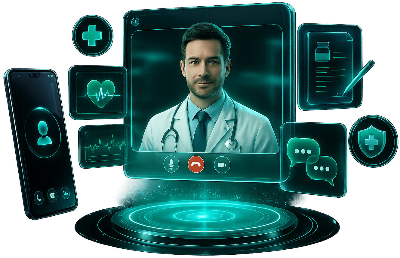 Virtual Doctor Consultation illustration